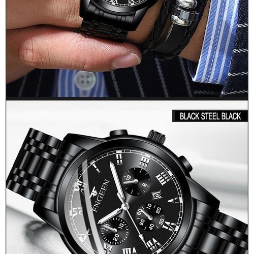 BINBOND Quartz Watch, Color: Black