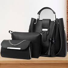 Hand bags for girls pack of 3 piece set with long strap and stylish